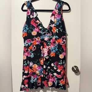 Torrid Vibrant Floral Swim Dress - EUC